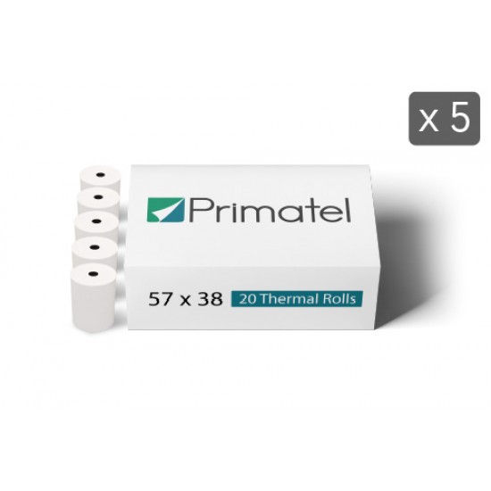 57 x 38mm Thermal Rolls Special Offer - buy 4 boxes get 1 FREE