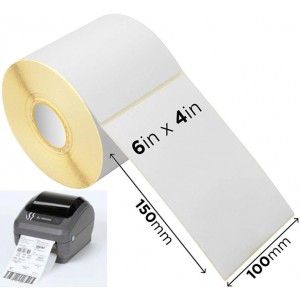 Direct Thermal Labels White 102mm x 150mm (6" by 4") for Zebra, Toshiba, Citizen, Royal Mail Printers