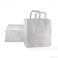 Kraft Bags White (Large) 29cmx27cmx16cm Pack of 50 Bags